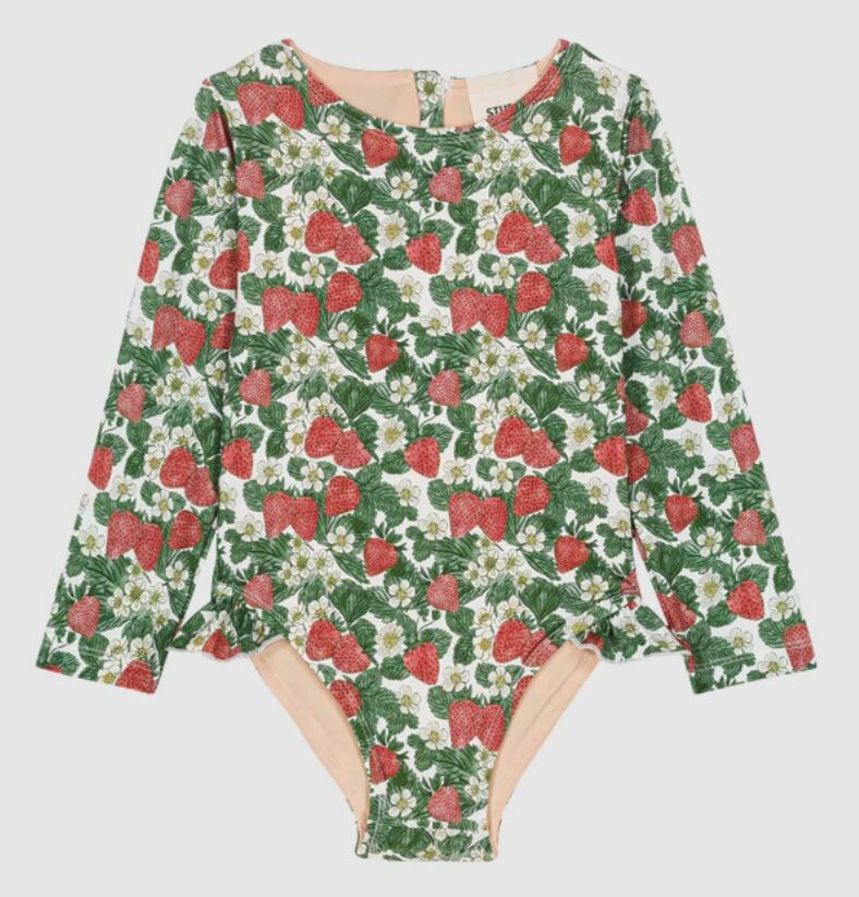 STUDIO BOHEME PARIS 草莓長袖泳衣 Josepha swimsuit-Strawberries