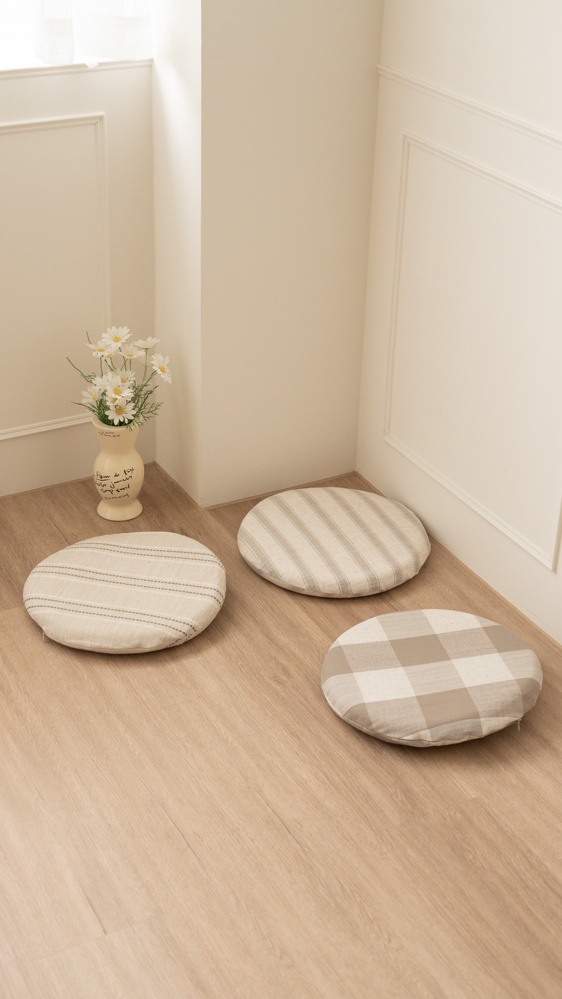 圓形餅乾棉麻坐墊