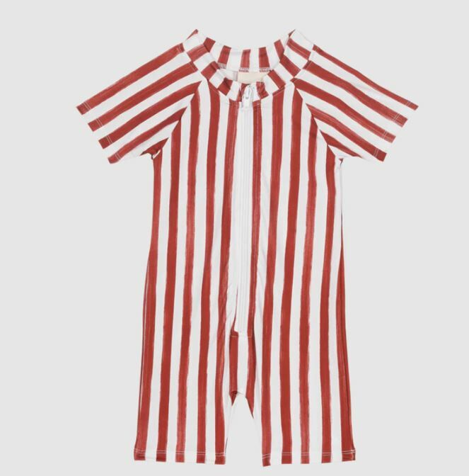 STUDIO BOHEME PARIS 條紋連身泳衣 Combishort Anti-UV Lulu-red stripes
