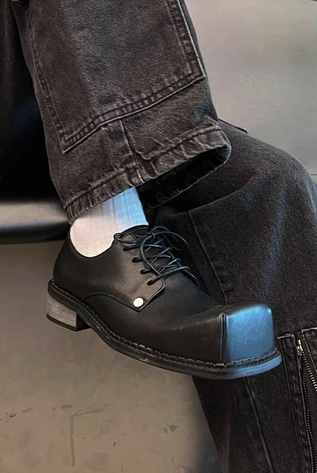 HANQIA 設計大翹頭 休閒 皮鞋 #鞋子