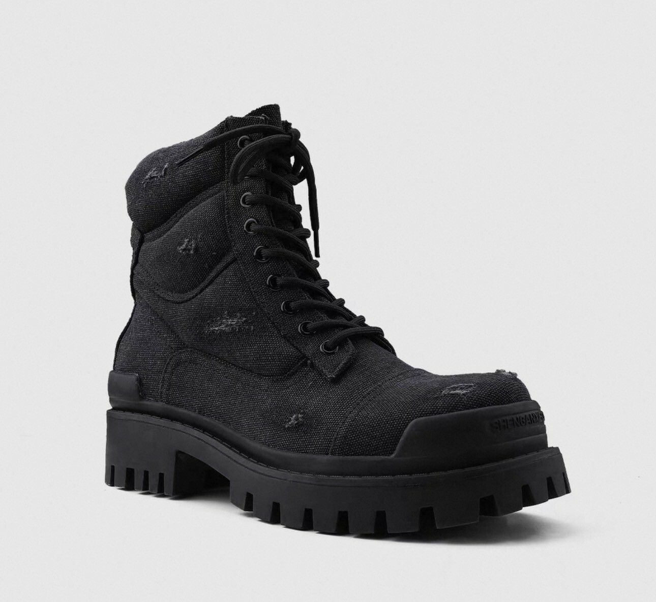 HANQIA 復古破洞 做舊厚底 馬丁靴 #鞋子