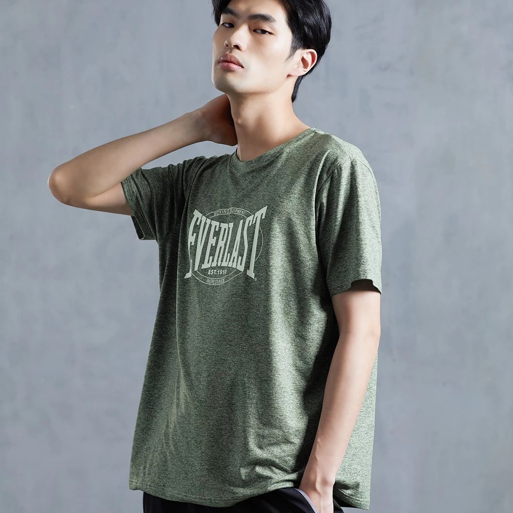 EVERLAST 短袖 短T 綠 白LOGO 麻花 吸排 機能 上衣 男 4221107972