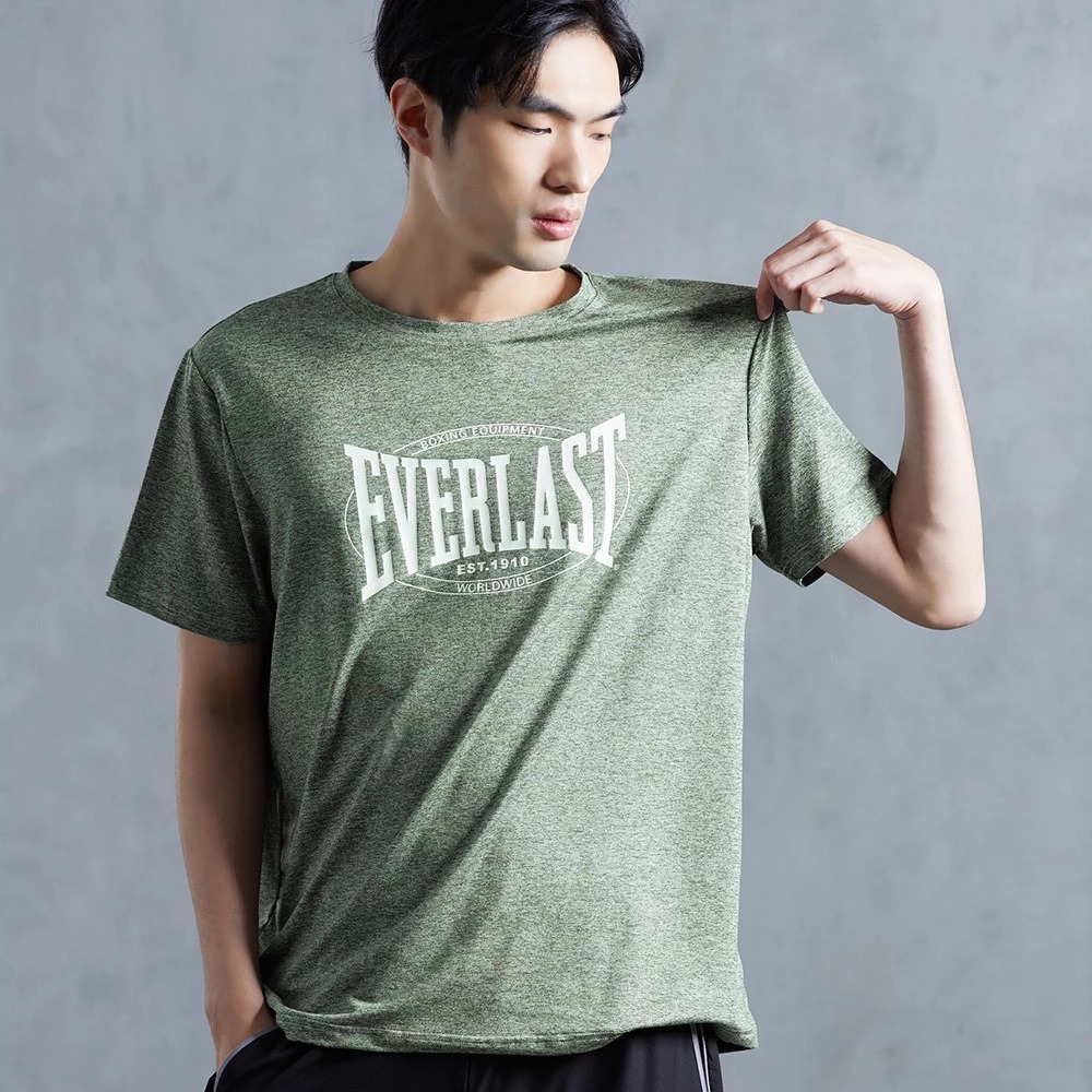 EVERLAST 短袖 短T 綠 白LOGO 麻花 吸排 機能 上衣 男 4221107972