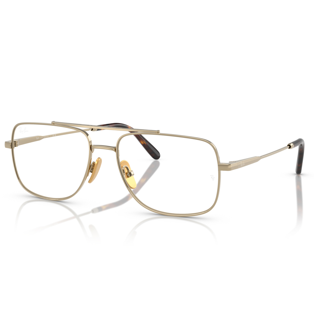 【RayBan】RB8797 1246-56mm 雙槓飛官框光學眼鏡♣(金) #日本製純鈦系列