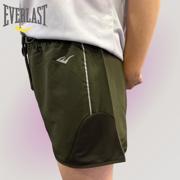EVERLAST 短褲 軍綠 基本款 慢跑 風衣短褲 女 4122152070