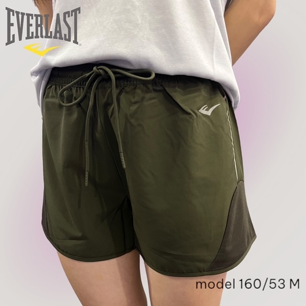 EVERLAST 短褲 軍綠 基本款 慢跑 風衣短褲 女 4122152070