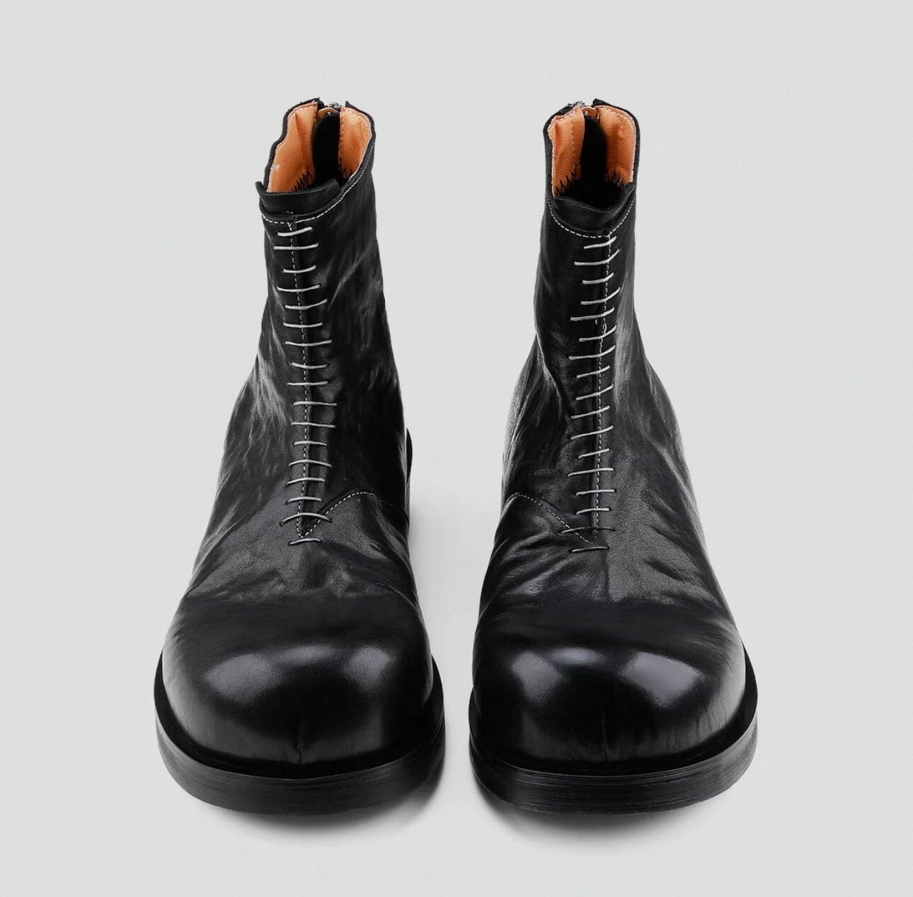 HANQIA 縫線 設計 厚底 切爾西短靴 牛皮 #鞋子