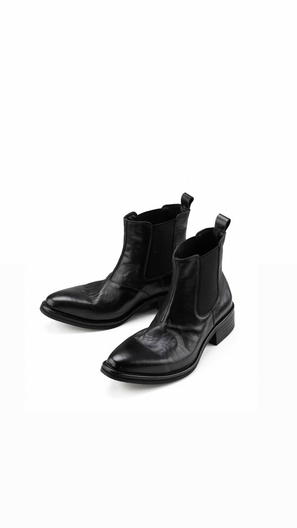 HANQIA 尖頭 牛皮 厚底 巫師靴  #鞋子