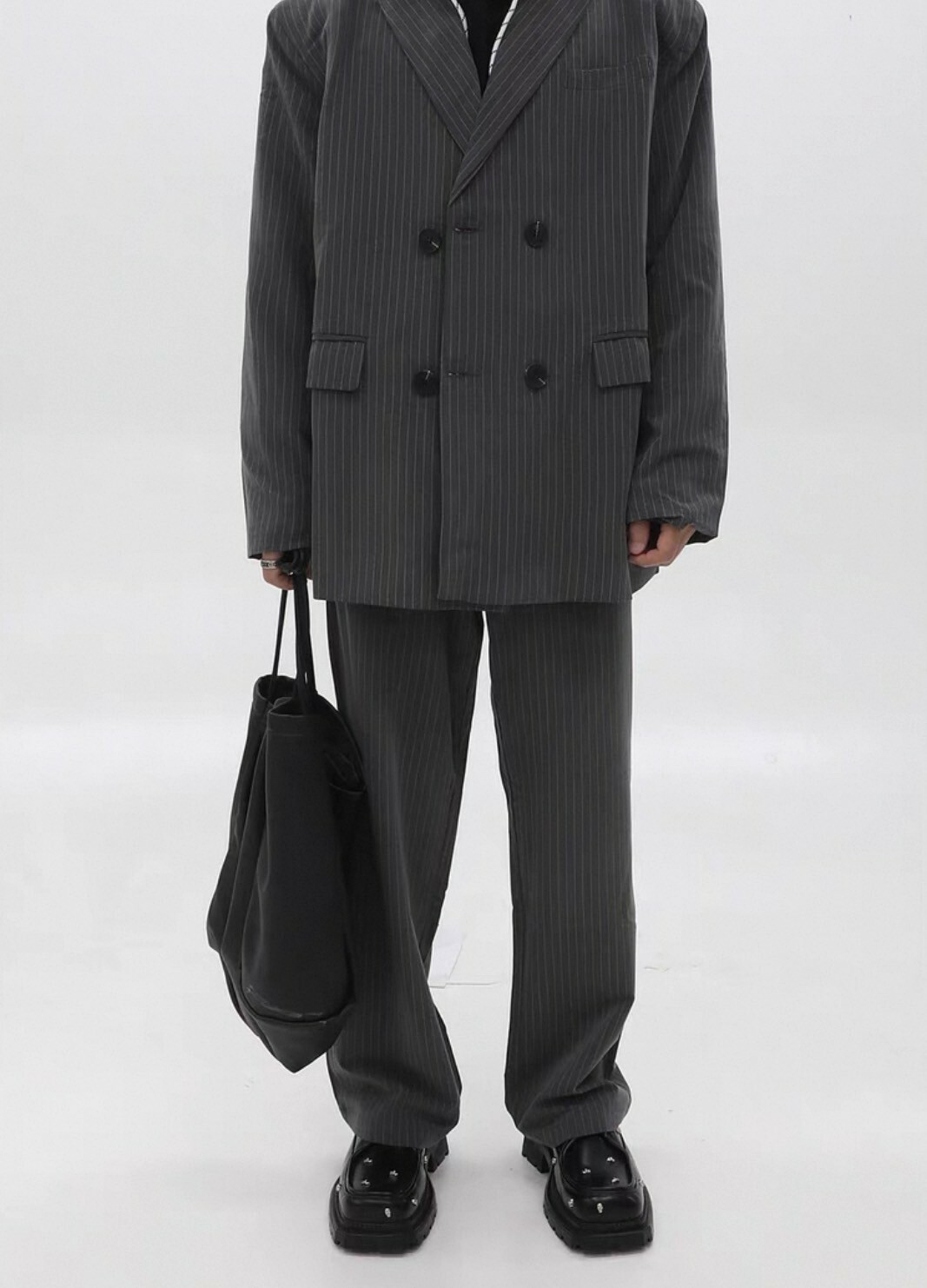 HANQIA 骷顱 金屬 厚底 皮鞋 #鞋子