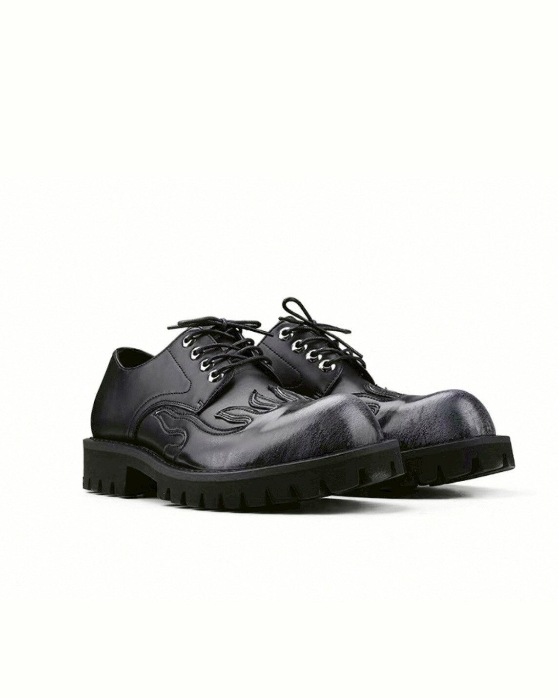 HANQIA 翹頭 做舊 擦皮 厚底 皮鞋 #鞋子