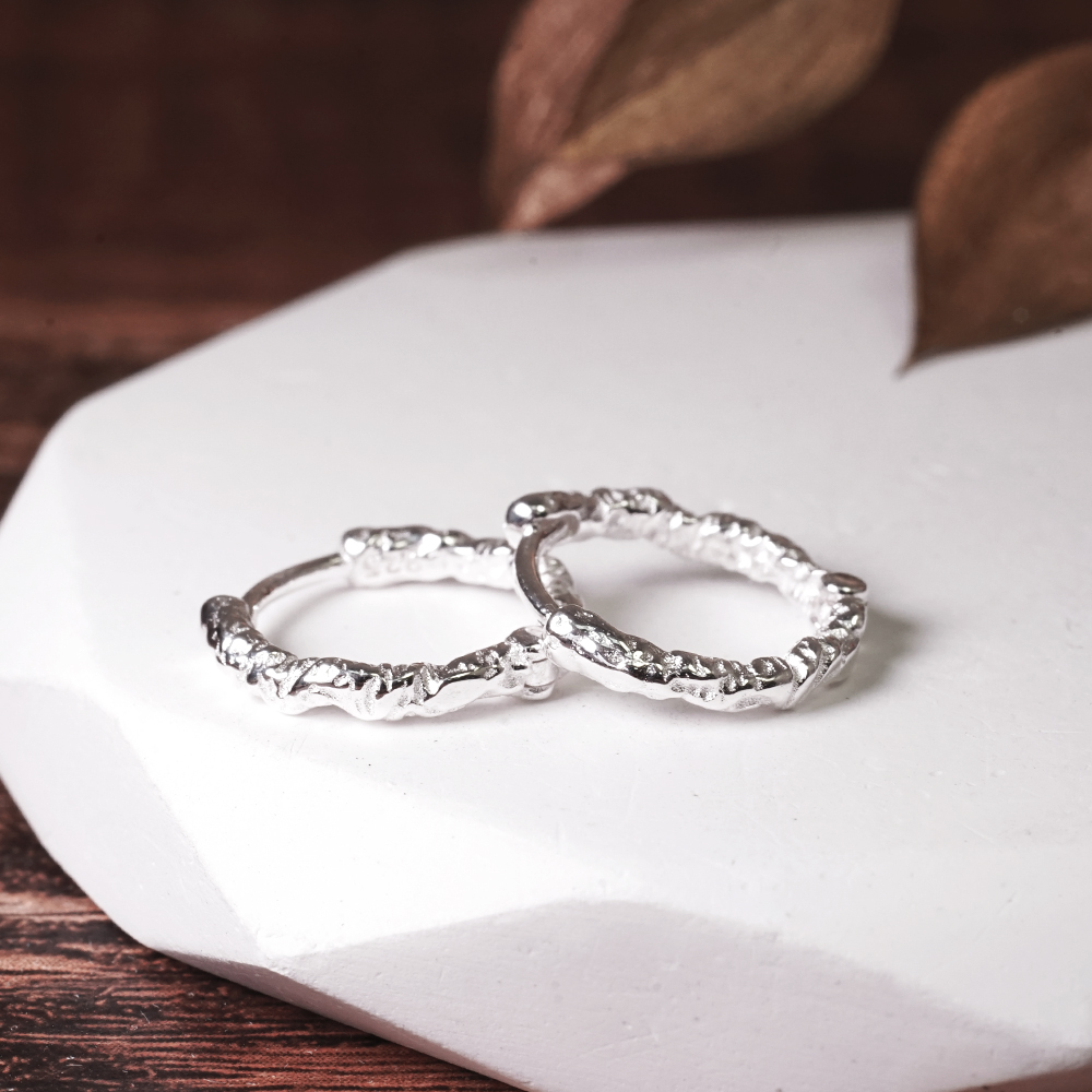 純銀 脈動銀光 易扣耳環 925純銀耳環 女生耳環 男生耳環