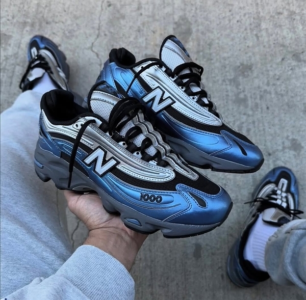 NEW BALANCE 慢跑鞋 M1000 黑銀藍 金屬感 復古 男女 M1000ENV