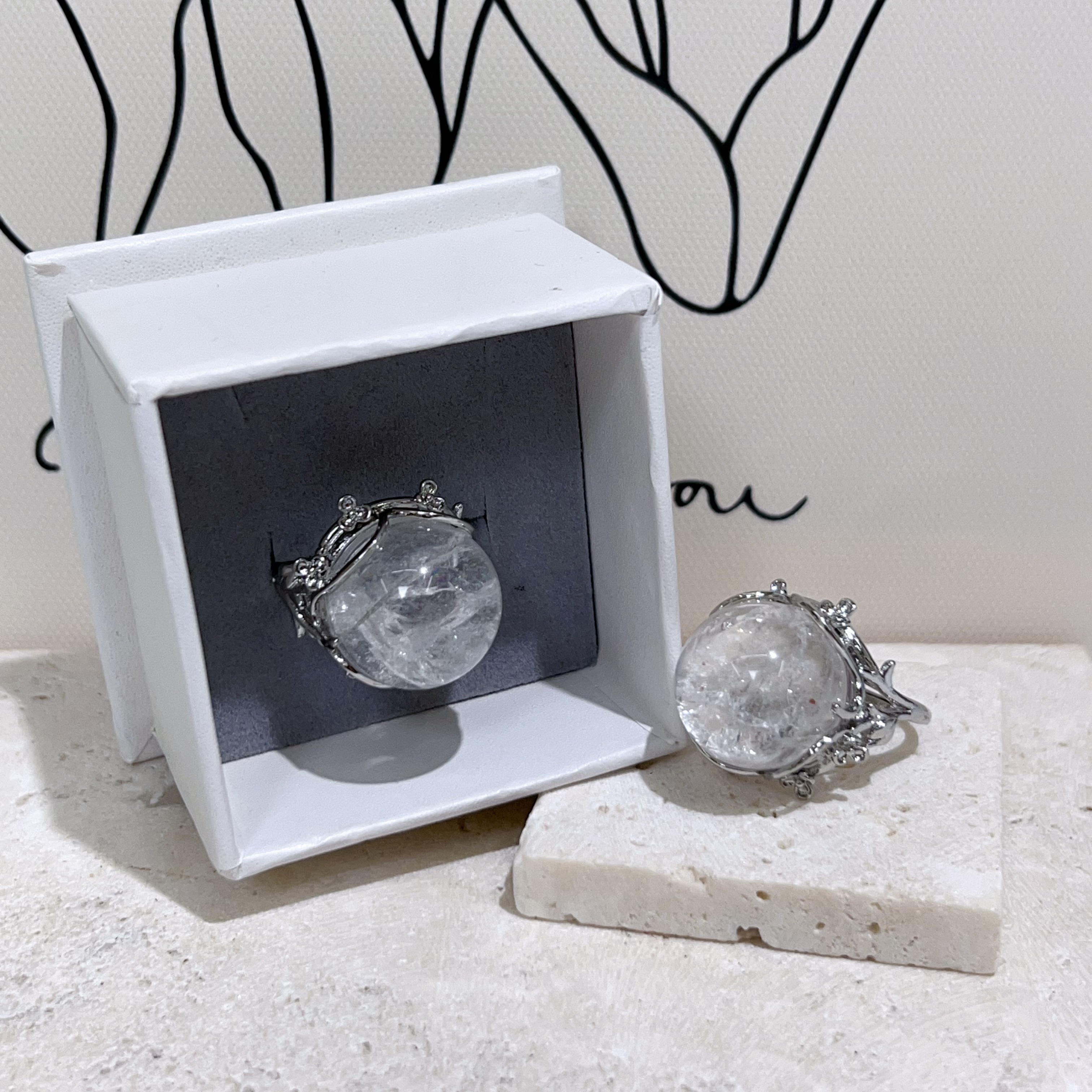 彩虹晶中晶戒指