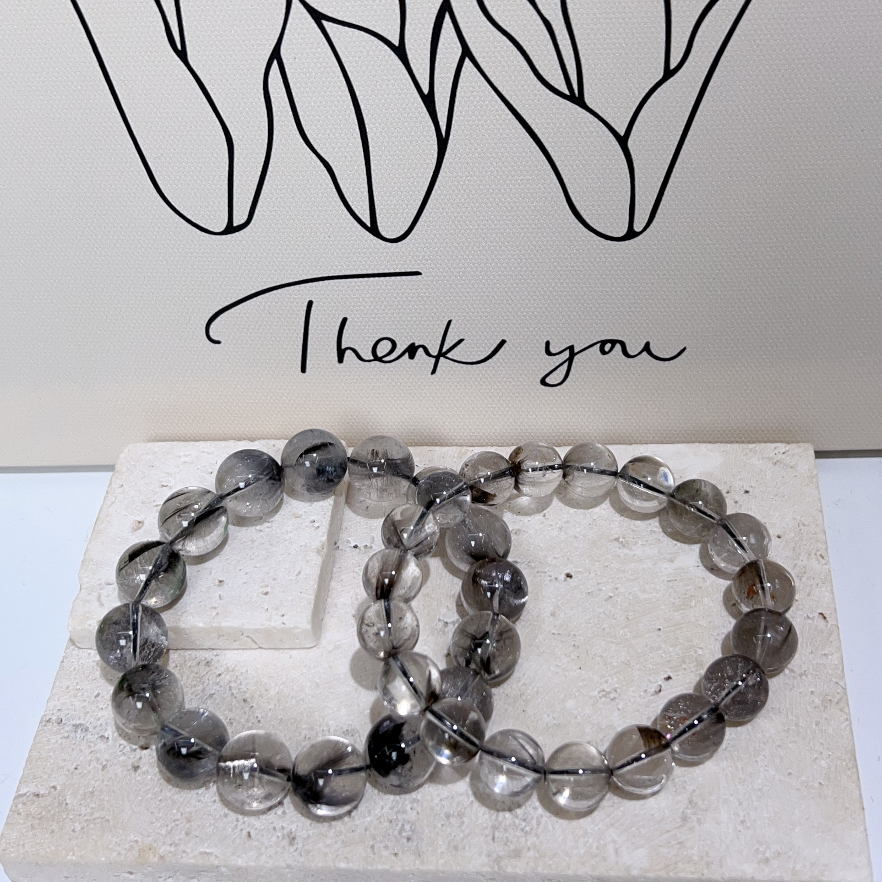 密髮黑銀鈦手串