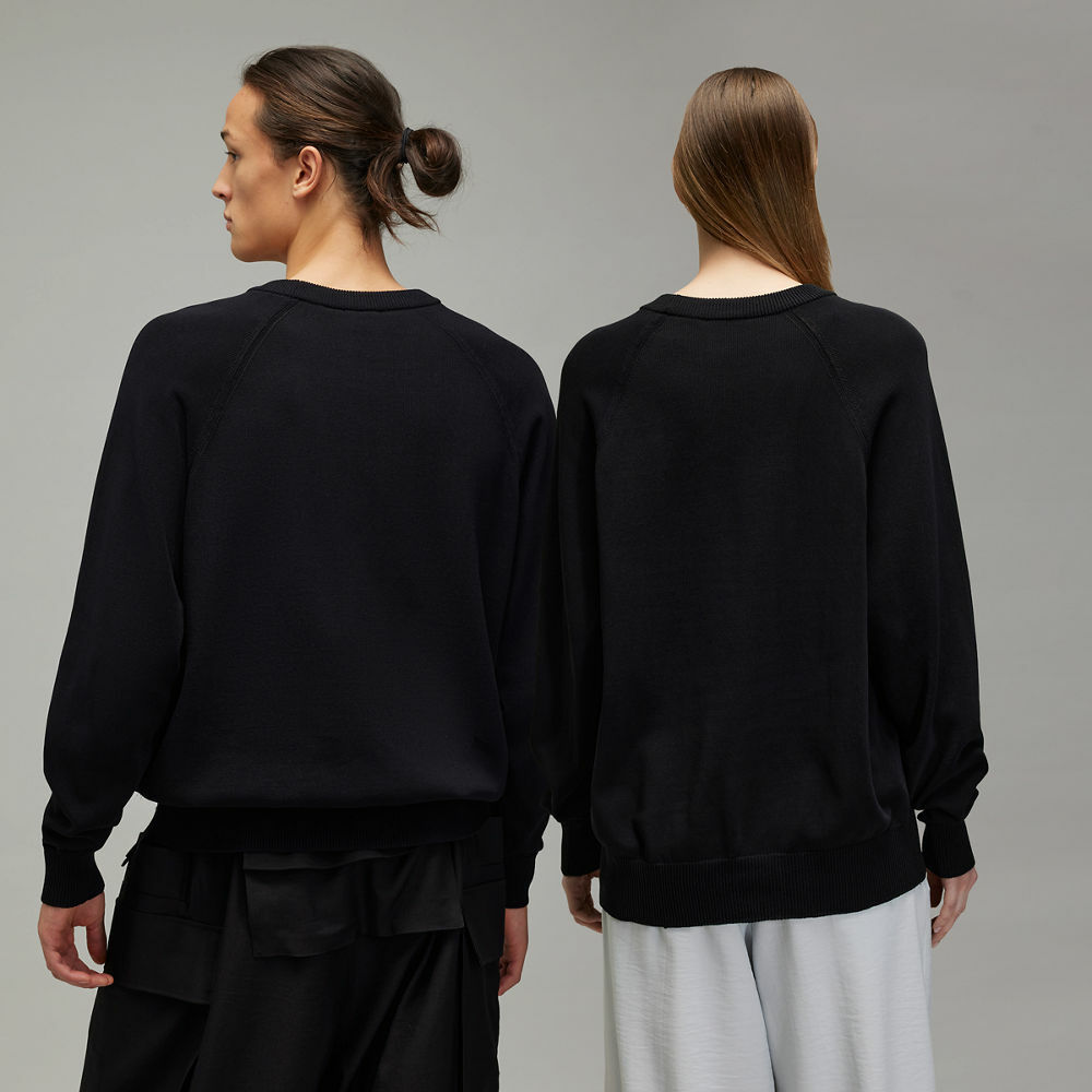 【 Y-3 KNIT CREW 標誌針織圓領針織衫 - 黑 】
