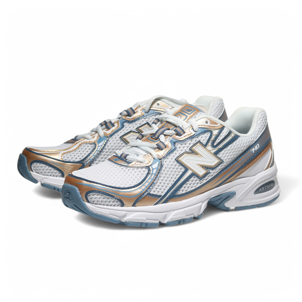 NEW BALANCE 慢跑鞋 NB 740 白藍金 復古 情侶鞋 男女 U740HB2