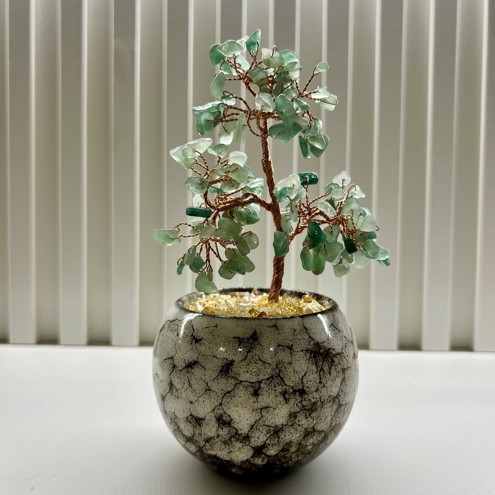 [S] GEMZ & CO HLCT RANDOM CERAMIC BOWL AVENTURINE TREE, W48 (W48)