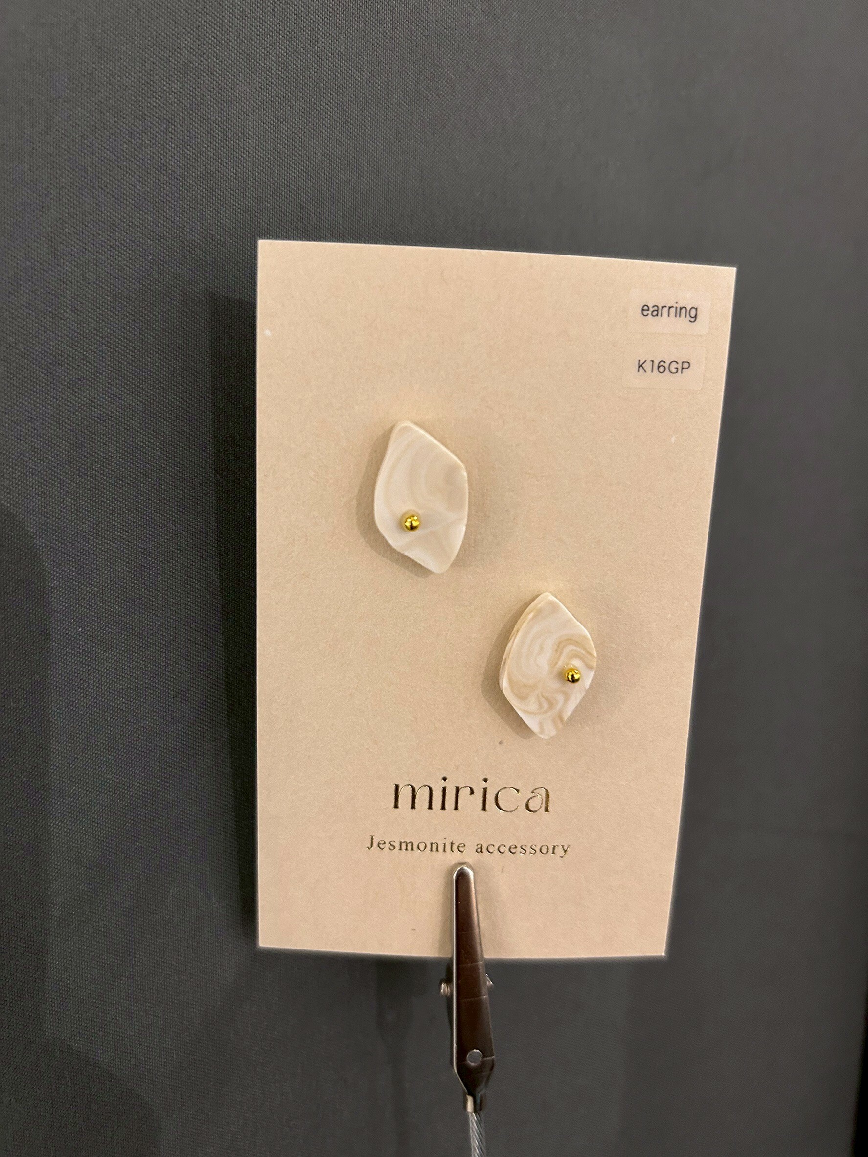 [mirica] 隨性菱形耳夾 | NO.31