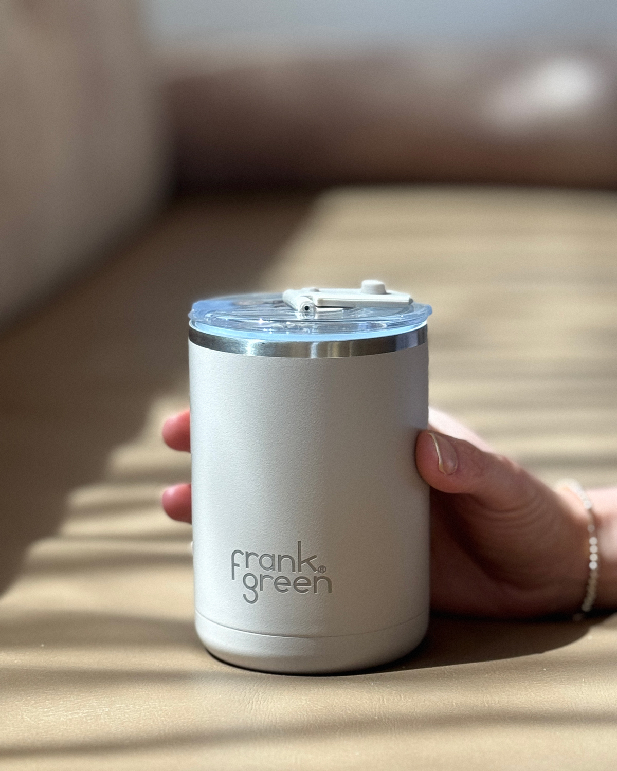 Ceramic Coffee Cup with Hinged Lid - Blue Lagoon - 12oz / 355ml | FRANK GREEN