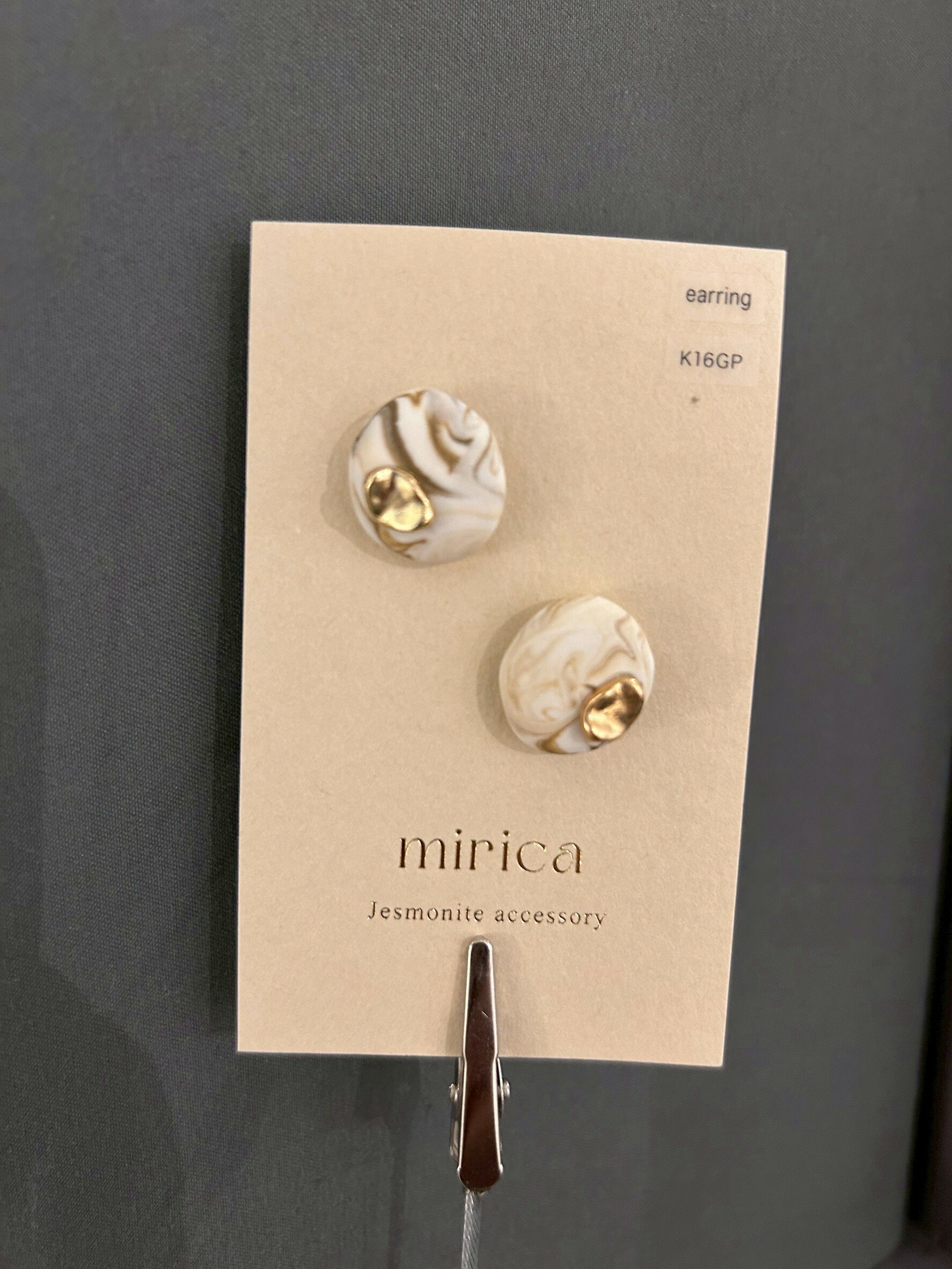 [mirica] 鵝卵石耳夾 | NO.37