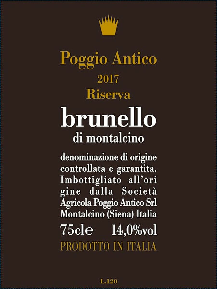 Poggio Antico Brunello di Montalcino Riserva 2017 (WE95)