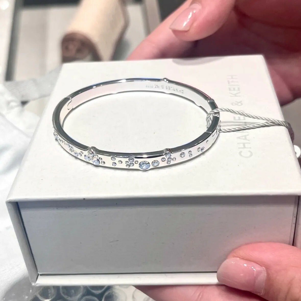 Charles & Keith Reverie 施華洛世奇 水晶手環 銀色