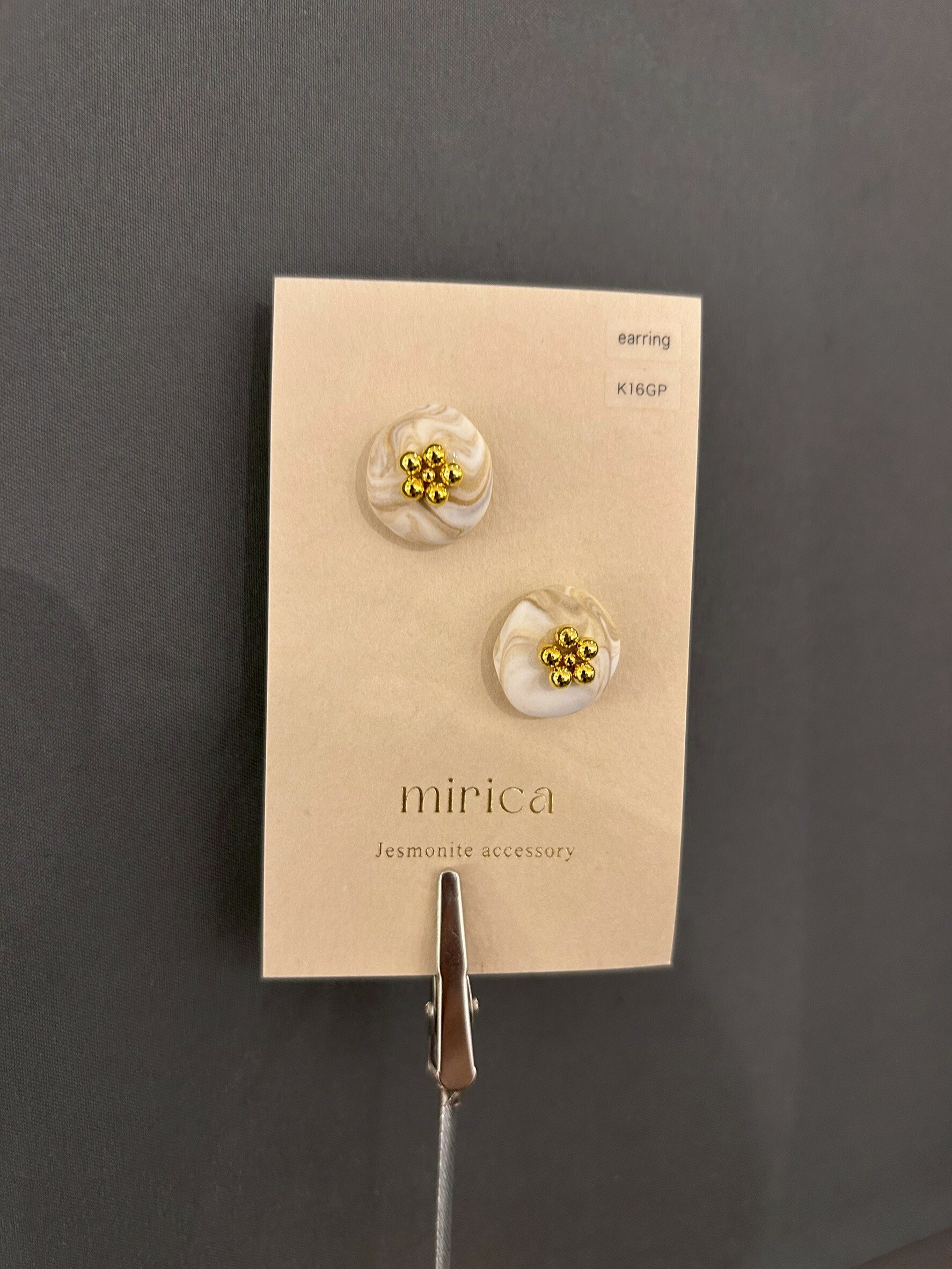 [mirica] 鵝卵石耳夾 | NO.39