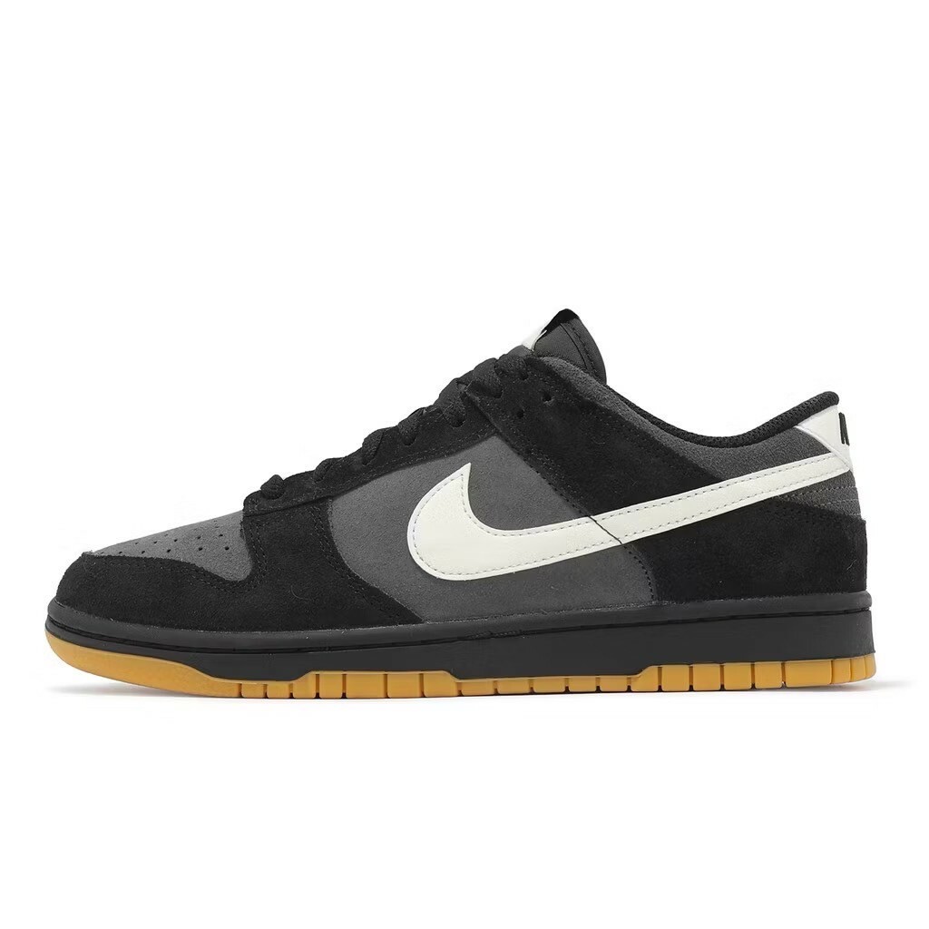 Nike Dunk Low SE Black Grey Gum 防潑水 霧黑 麂皮 男鞋 焦糖底 HQ1931-001