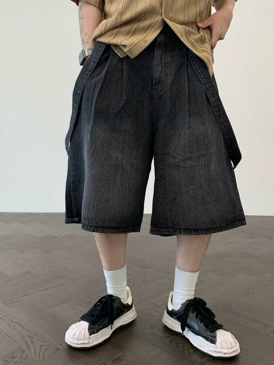 洗水吊帶牛仔短褲 PULSE-015P