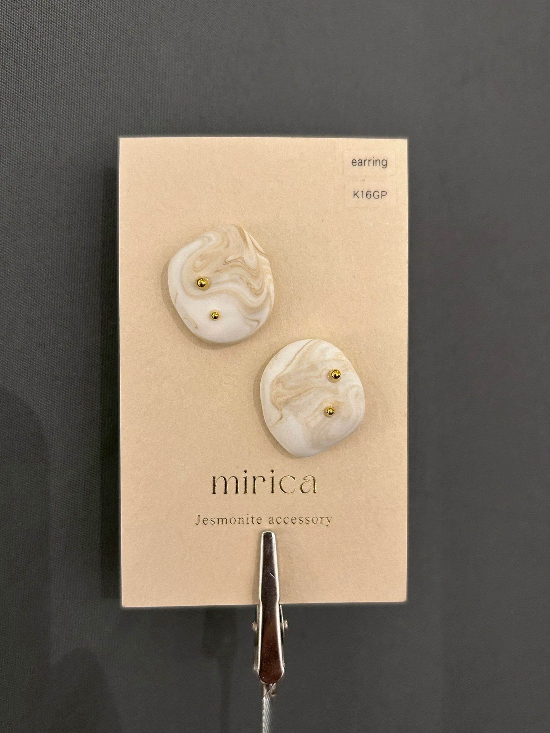 [mirica] 鵝卵石耳夾 | NO.40