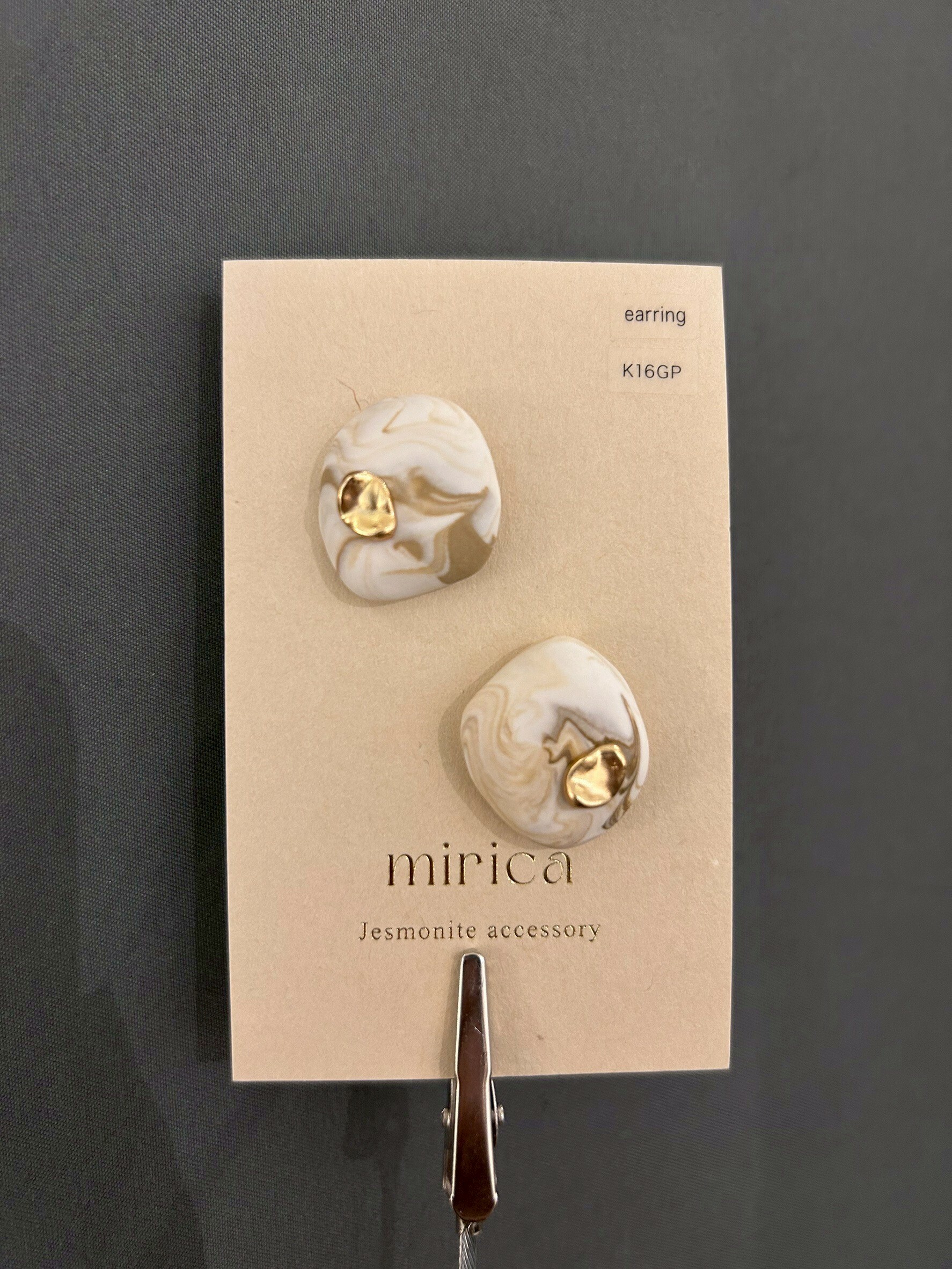 [mirica] 鵝卵石耳夾 | NO.44