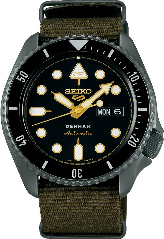 萬年鐘錶 - SEIKO  5 Sports   DENHAM合作推出限量版丹寧職人機械水鬼 SRPL37K1 / 4R36-17J0C 錶徑42.5MM
