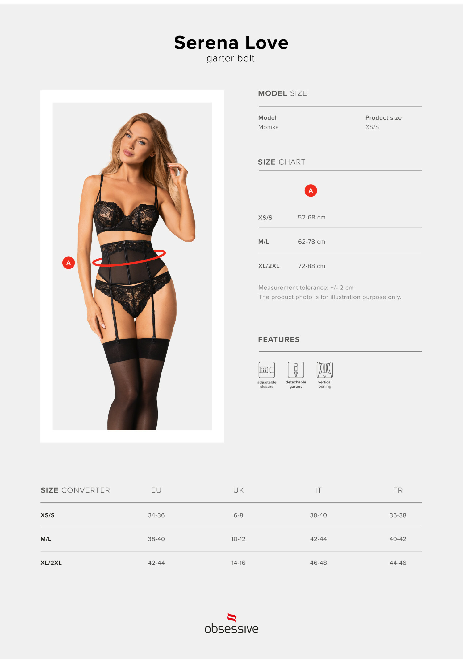 Obsessive - Serena Love Garter Belt - XS/S