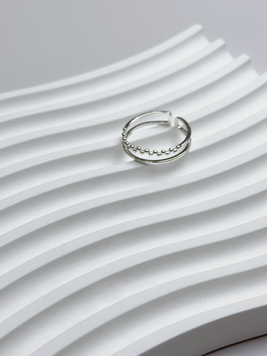 時光傾獻|雙層細版純銀戒指