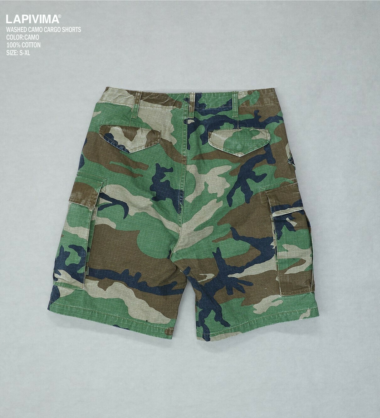 LAPRIMA 水洗迷彩工裝短褲