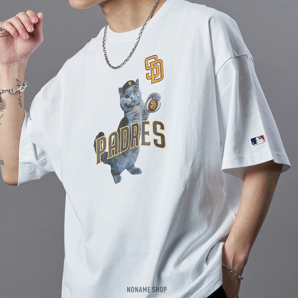 MLB 美國 職棒 大聯盟 貓咪 印花 塗鴉 短袖 洋基隊/道奇隊/教士隊 (男款)