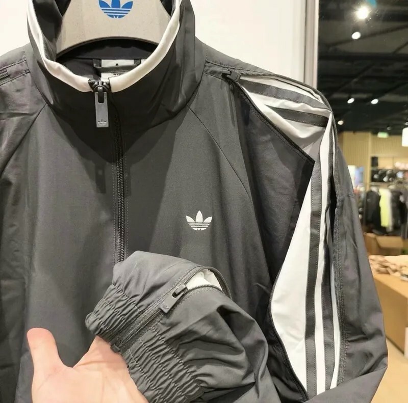KTQ STORE ‧ Adidas Jacket 風衣 外套 灰色 側拉鍊 OverSize 女款 JY8879