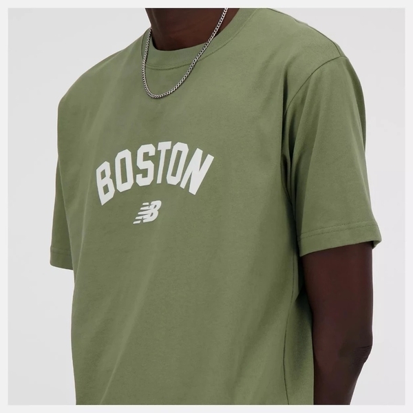 NEW BALANCE 短T NB BOSTON 軍綠色 波士頓 短袖 上衣 男 MT41561DEK