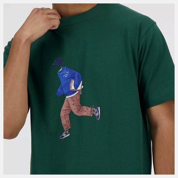 NEW BALANCE 短T NB 綠色 隱形人 印花 短袖 上衣 男 MT41579NWG