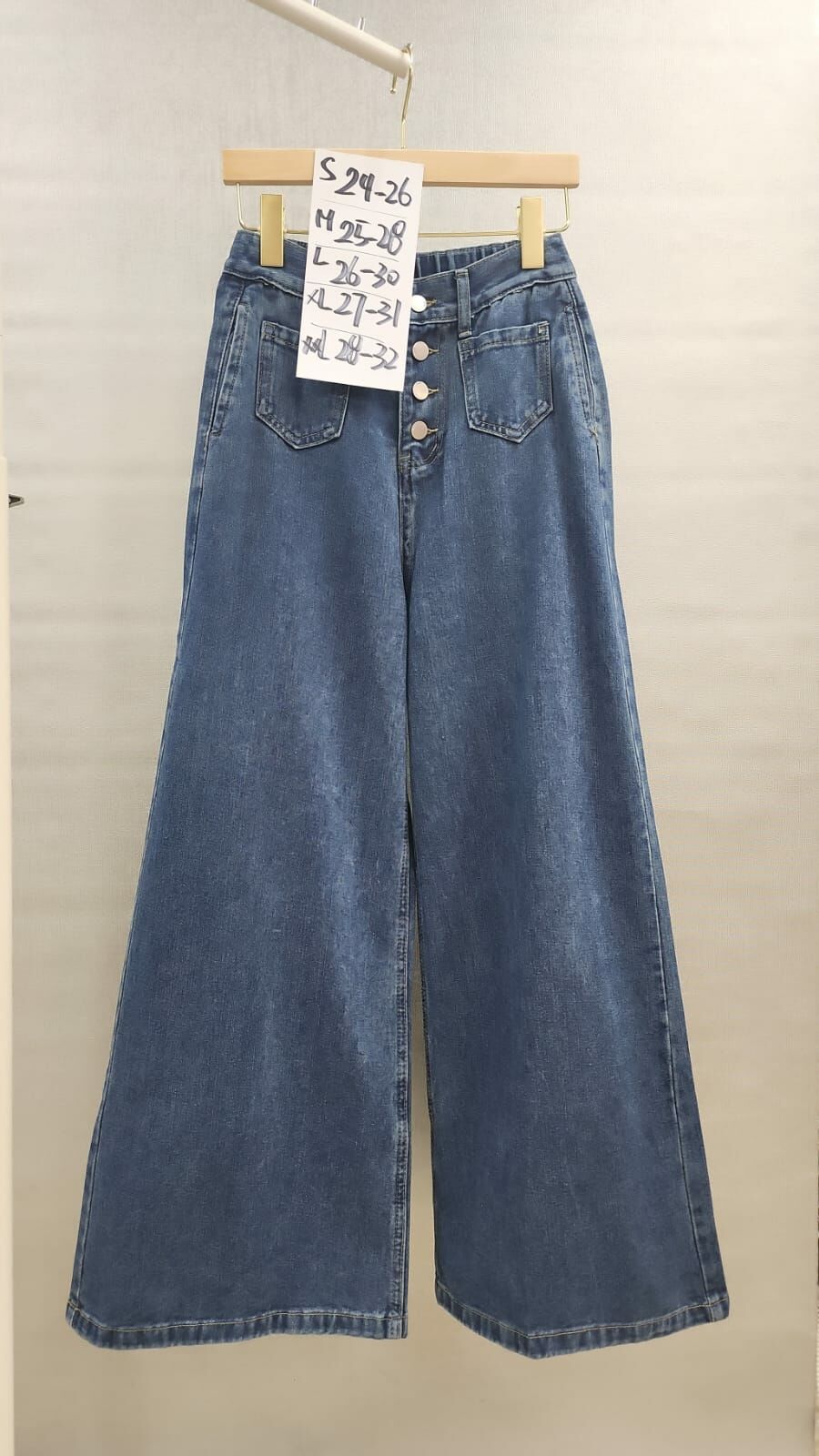 CD1705  前双袋多鈕牛仔褲  S24-26 M25-28 L26-30 XL27-31 XXL28-32