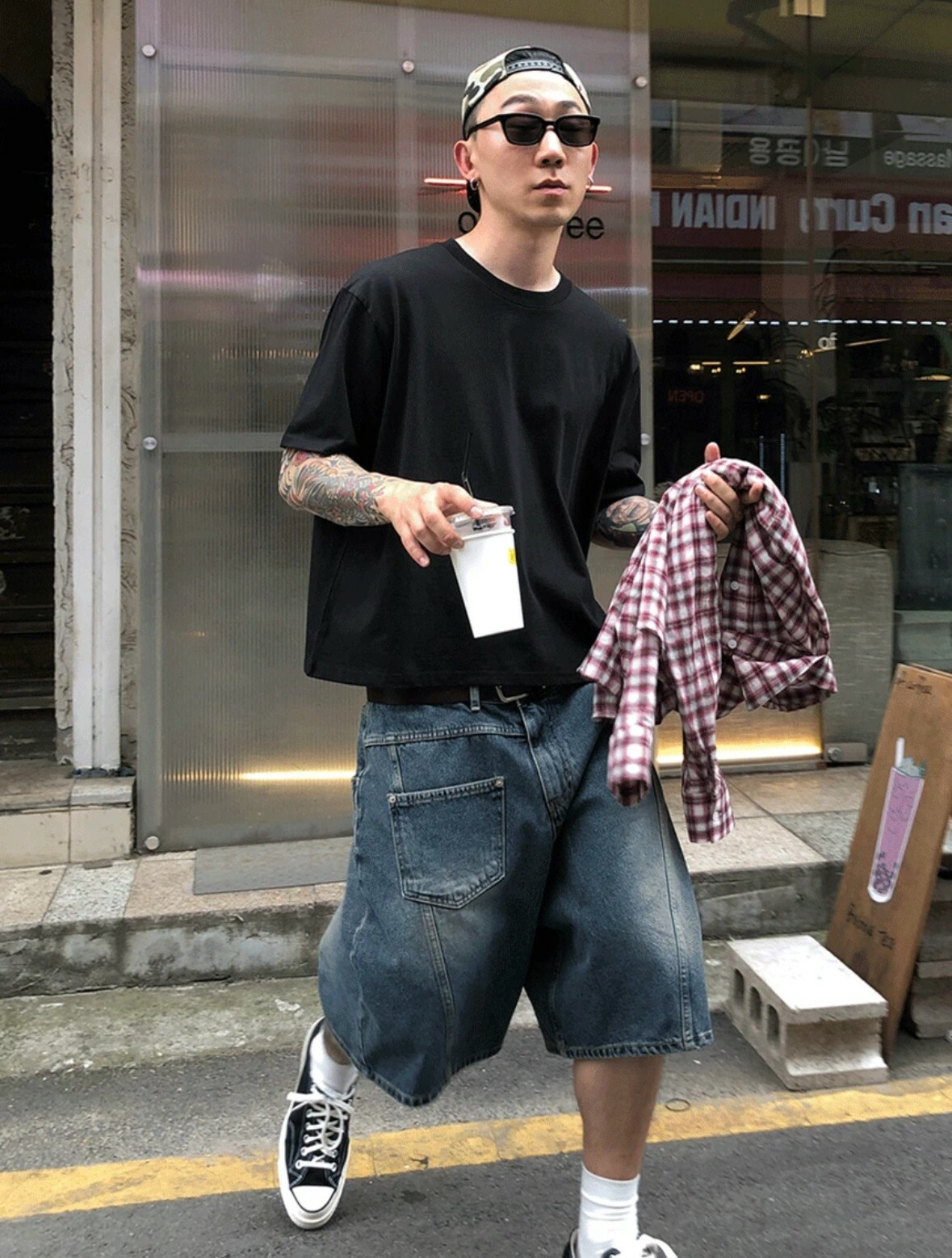 《S.V》純棉BOXY短寬素T