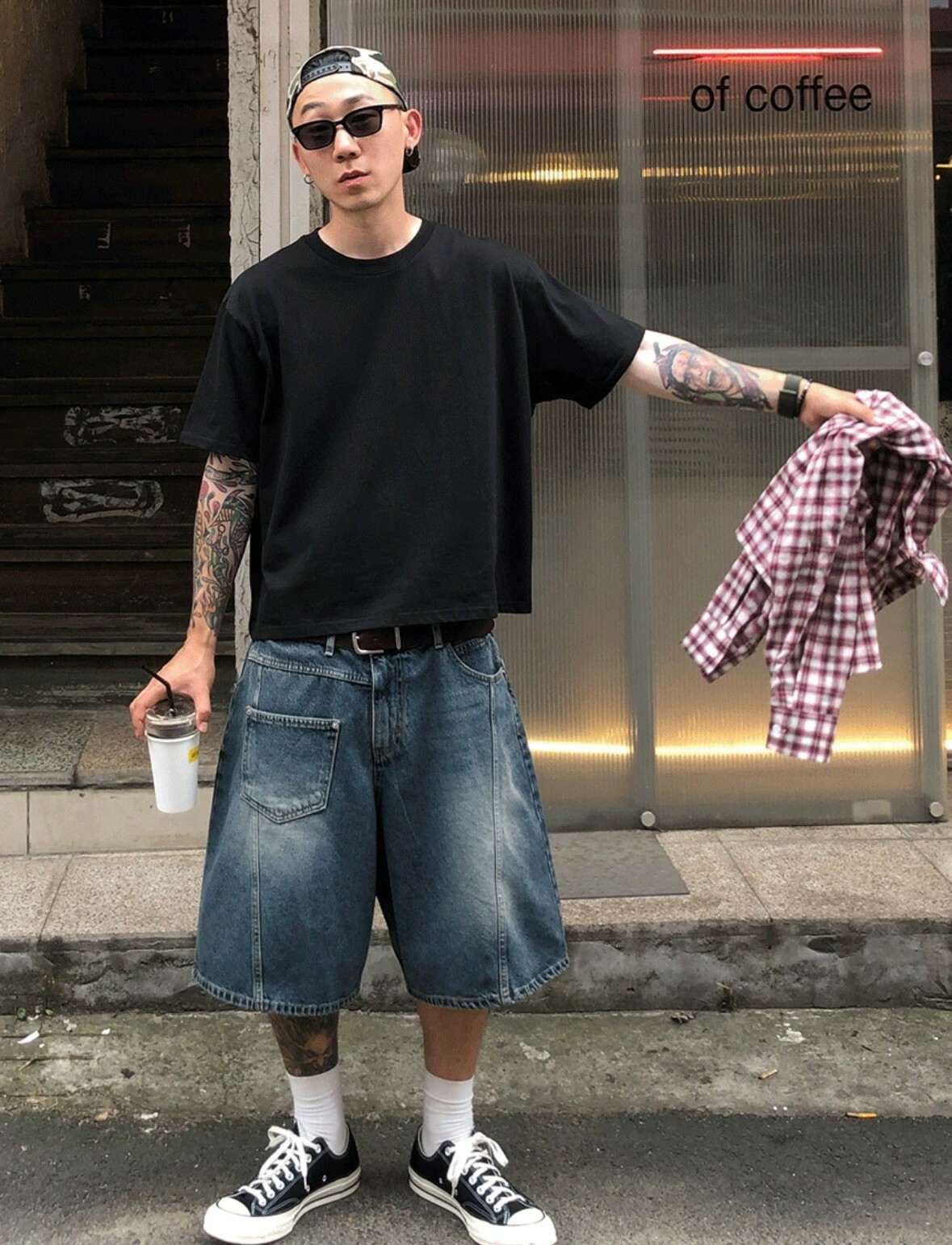 《S.V》純棉BOXY短寬素T