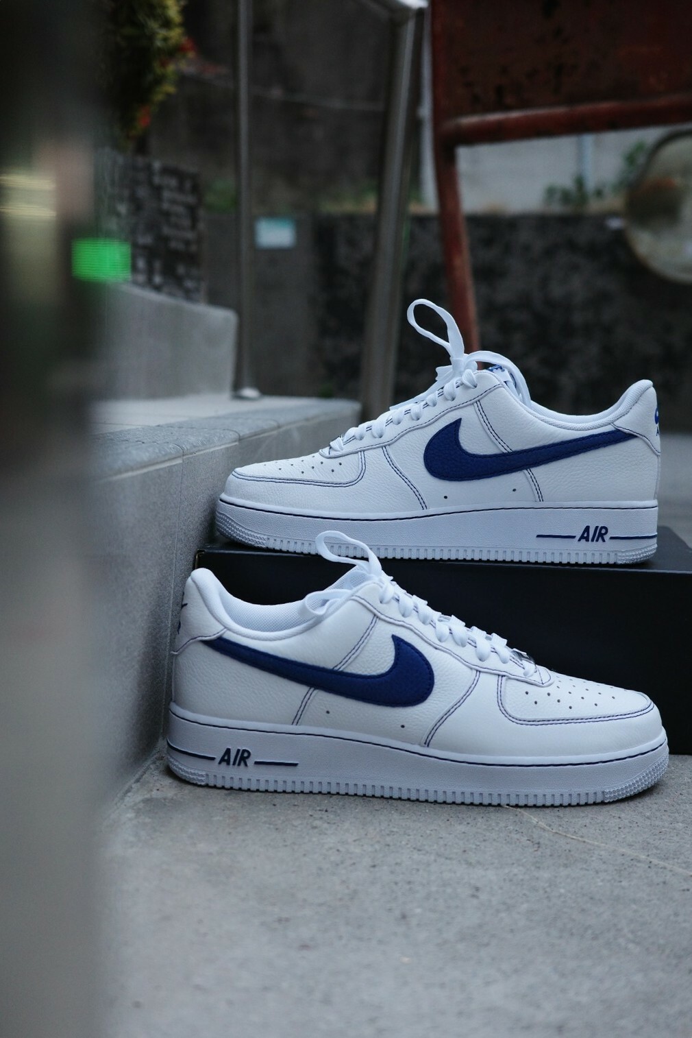 Nike Air Force 1 Low 藍縫線 白藍配色 男鞋 hq2037-100