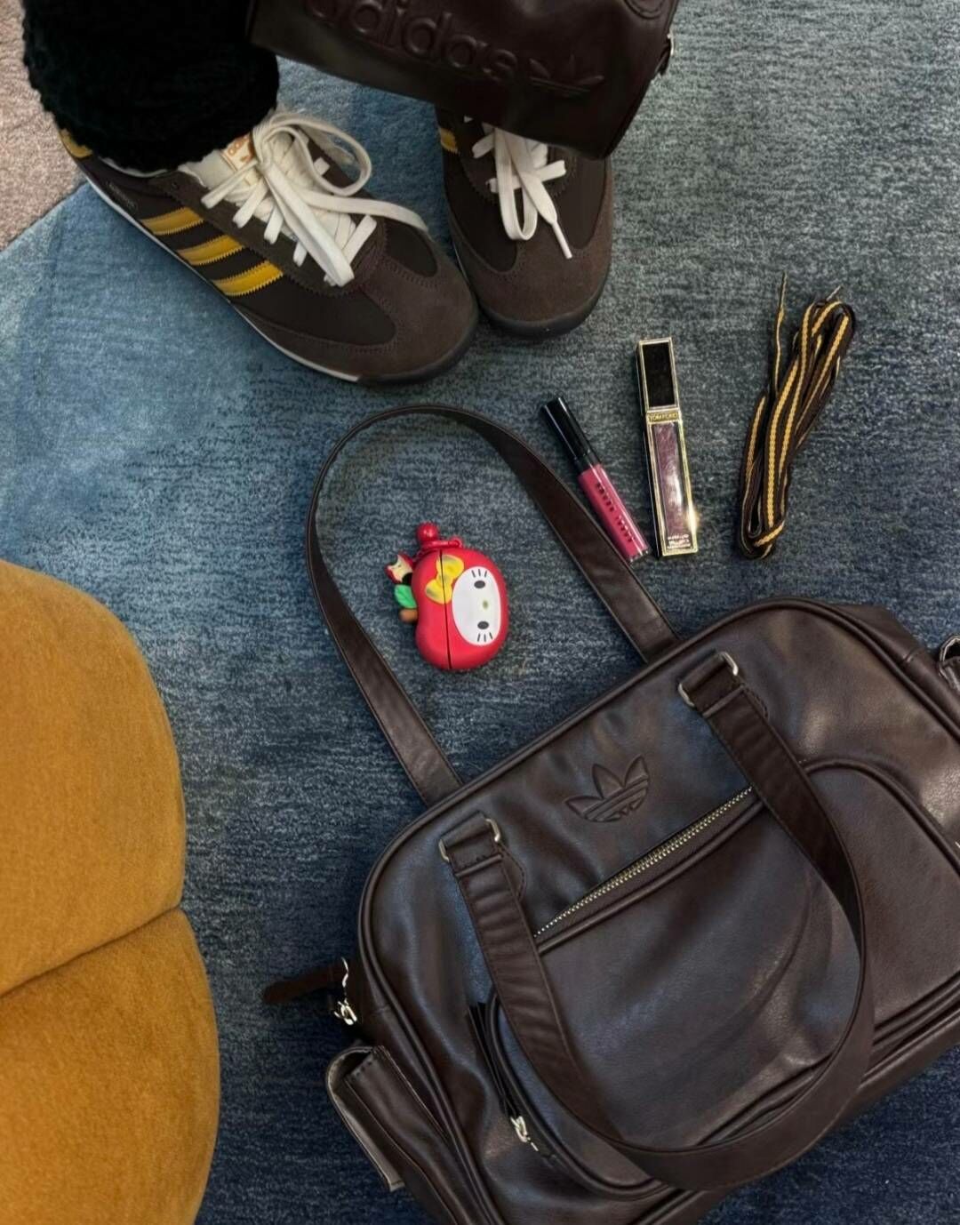 【代購】ADIDAS ORIGINALS 機車包 手提 復古 棕色 宋雨琦同款