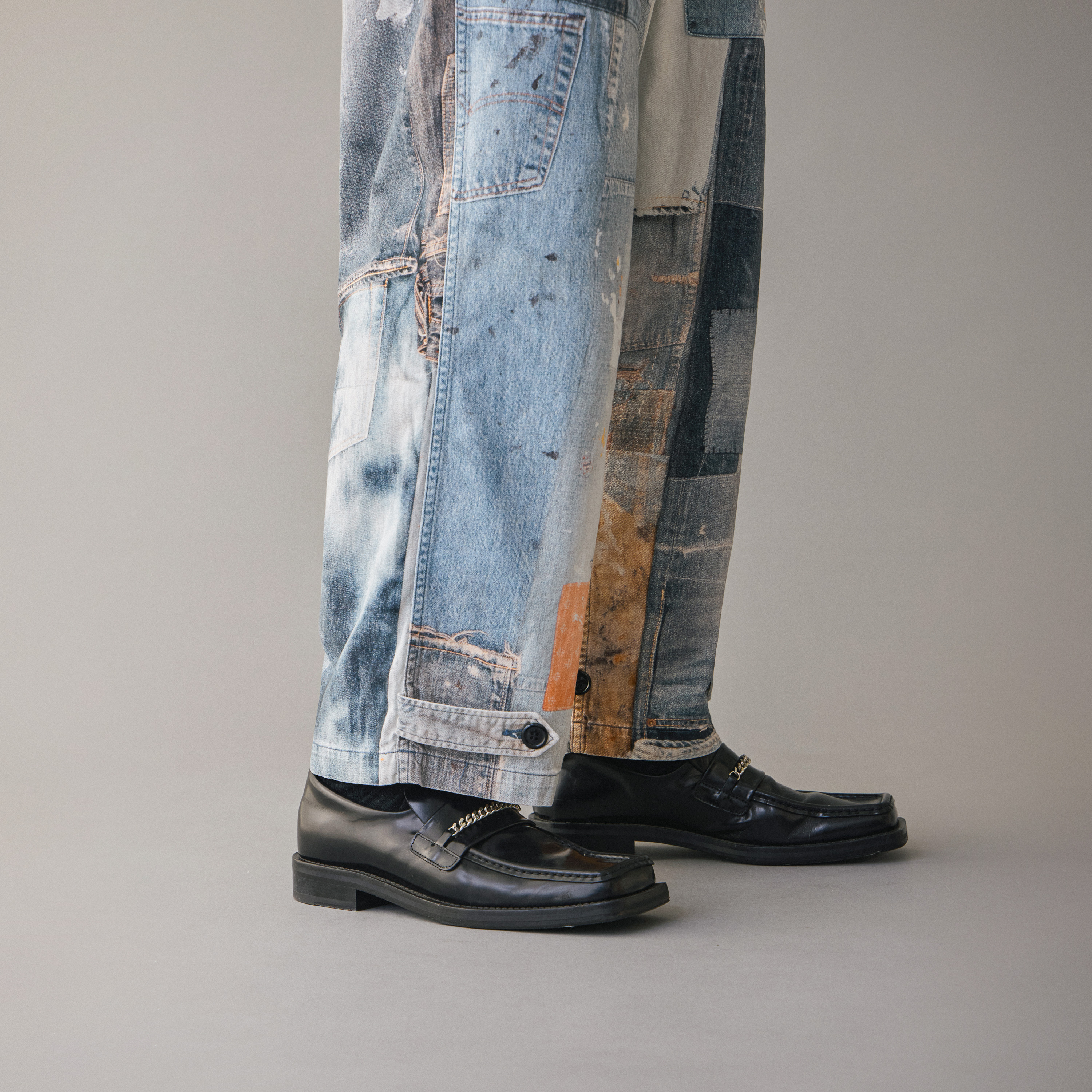 ANACHRONORM - Archive Denim Collage Wide Easy Pants