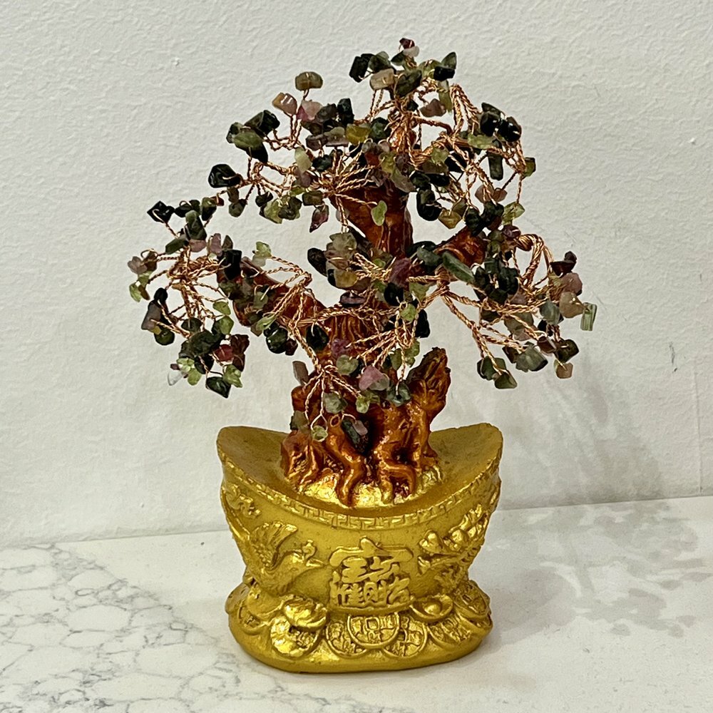 [S] GEMZ & CO HLCT DRAGON PHOENIX BASE TREE, TOURMALINE, W495 (W495)