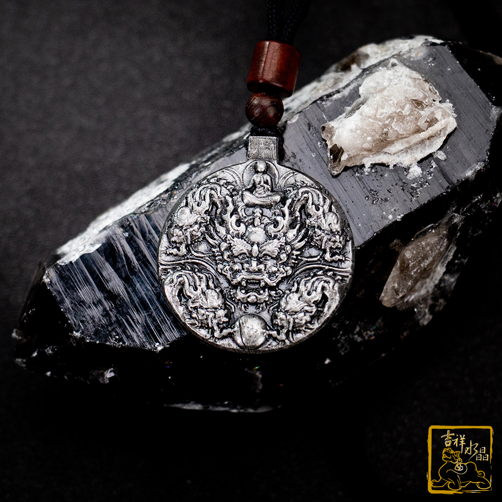 阿勒泰鐵隕石-天鐵隕石五龍搶珠項鍊 33.5mm 招財進寶