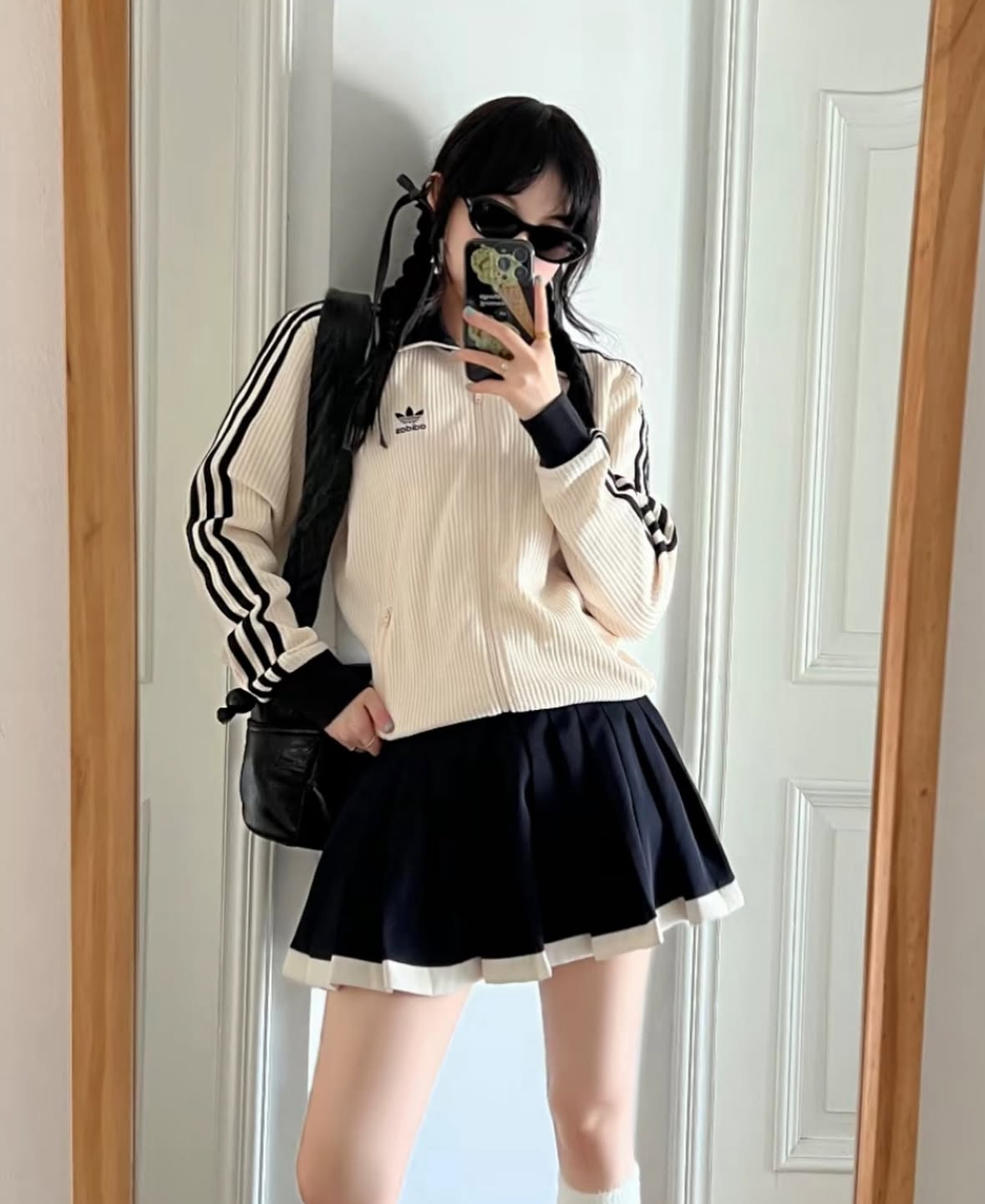 Adidas Originals 華夫格外套 立領 針織 長袖 外套 奶油白 黑色 JW0109 JW0110/預購