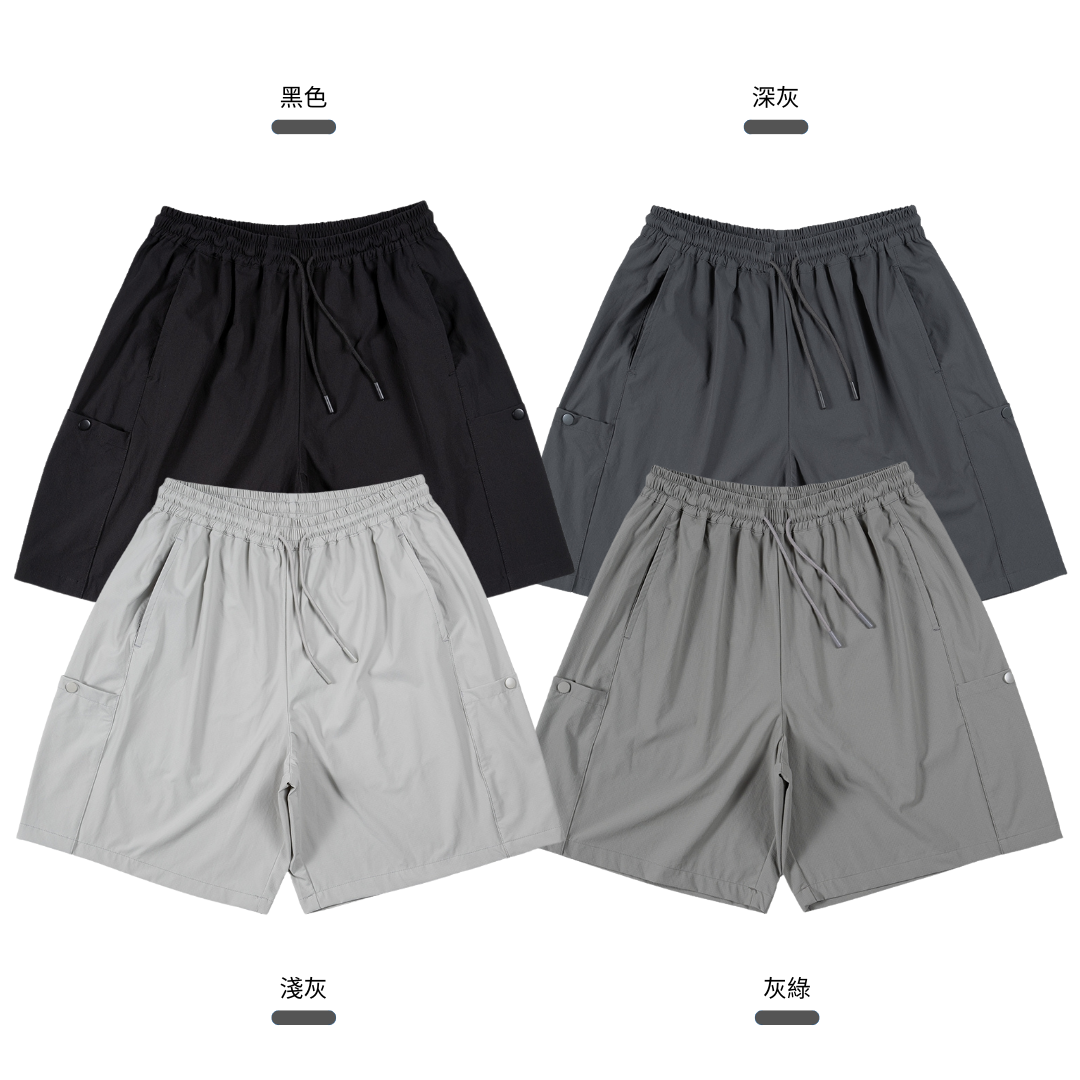 SALE- 膝上 口袋 短褲 速乾 防潑水尼龍【 FUZY 】- P202534