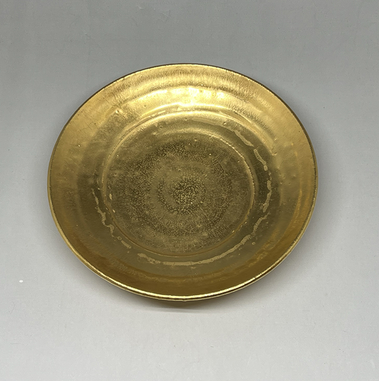 茶香自在】章格銘章字款純手工黃金水釉茶盤壺盛